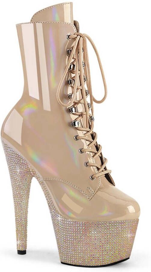 Pleaser BEJEWELED-1020-7 Plateau Laarzen Paaldans schoenen 35 Shoes Huidskleur