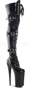 Pleaser = BEYOND-3028 10 Heel 6 1 4 PF Lace-Up Thigh Boot