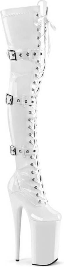 Pleaser BEYOND-3028 Plateau Overknee Laarzen 36 Shoes Wit