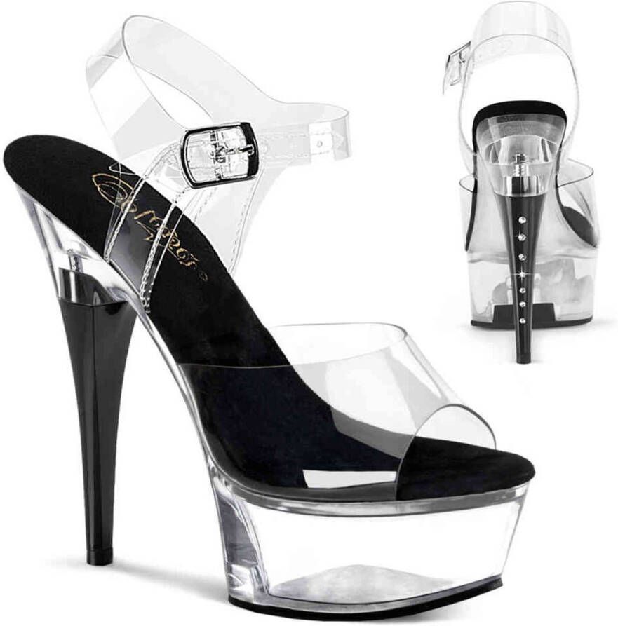 Pleaser CAPTIVA-608 Sandaal met enkelband 37 Shoes Transparant