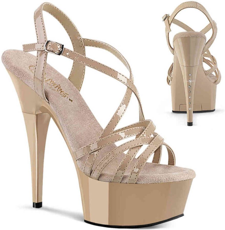Pleaser CAPTIVA-613 Sandaal met enkelband 40 Shoes Huidskleur