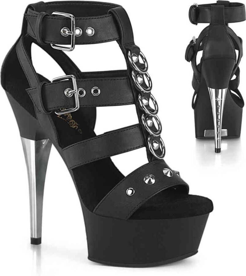 Pleaser CAPTIVA-658 Sandaal met enkelband 35 Shoes Zwart