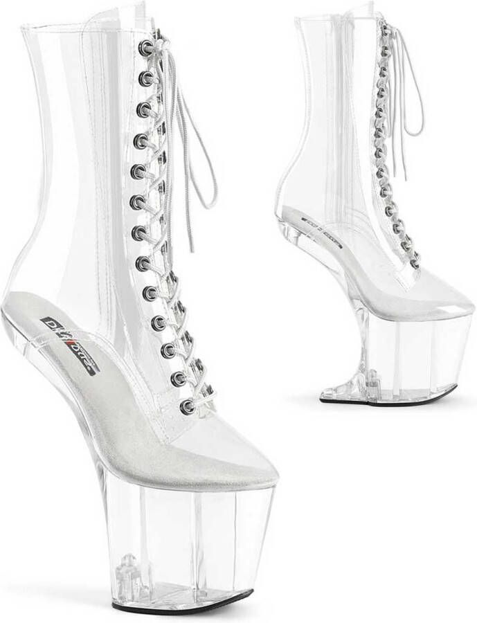 Pleaser CRAZE-1040C Plateau Laarzen Paaldans schoenen 38 Shoes Transparant