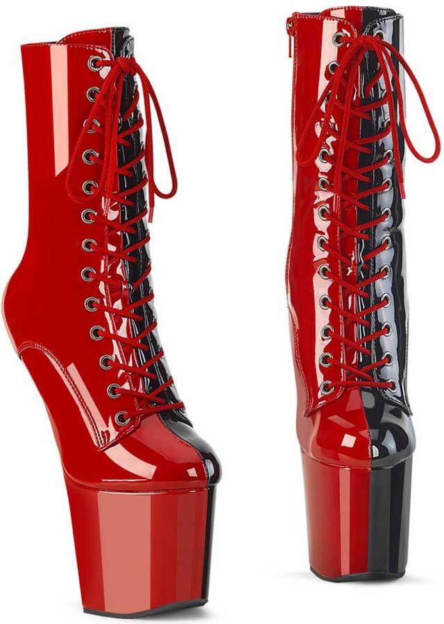 Pleaser CRAZE-1040TT Plateau Laarzen Paaldans schoenen 36 Shoes Rood Zwart