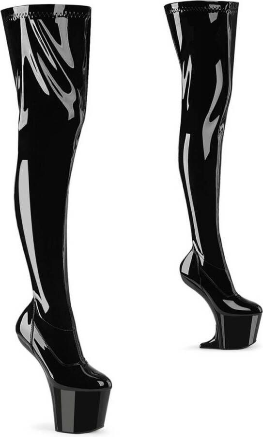 Pleaser CRAZE-3000 Plateau Overknee Laarzen 39 Shoes Zwart