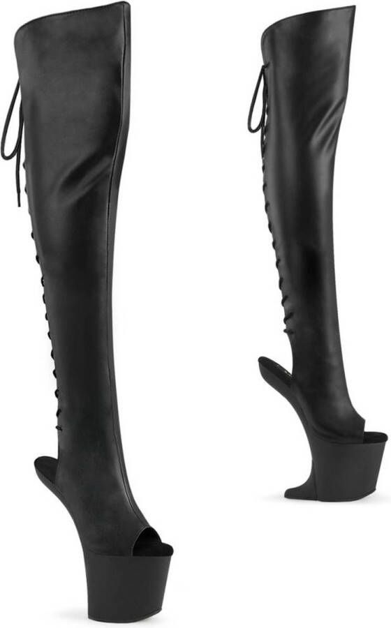 Pleaser CRAZE-3019 Plateau Overknee Laarzen 44 Shoes Zwart