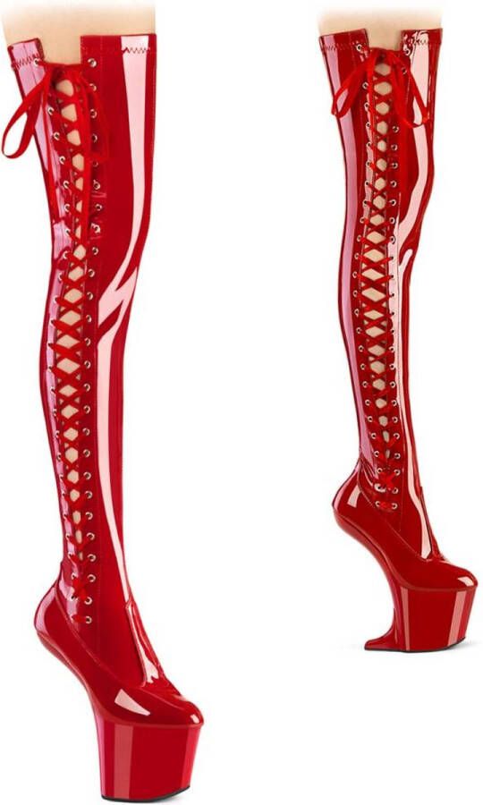 Pleaser CRAZE-3050 Plateau Overknee Laarzen 36 Shoes Rood