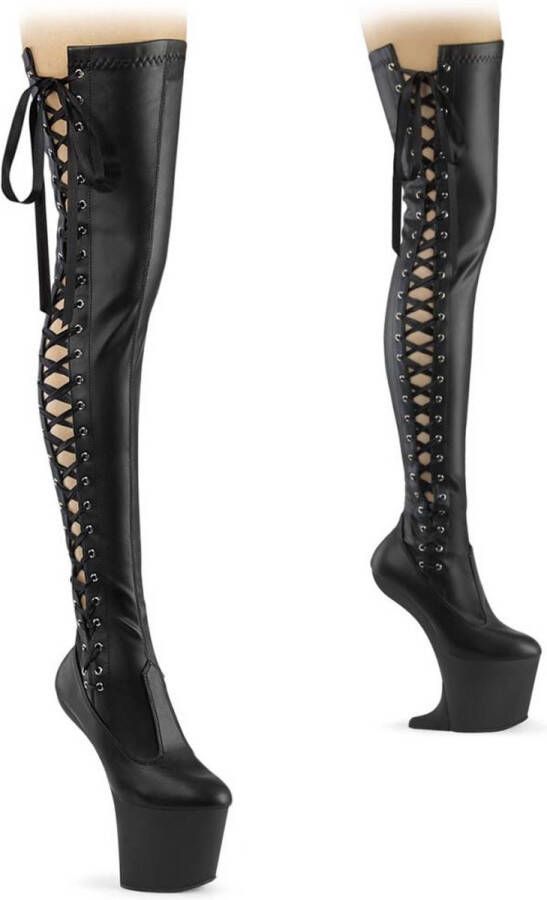 Pleaser CRAZE-3050 Plateau Overknee Laarzen 40 Shoes Zwart