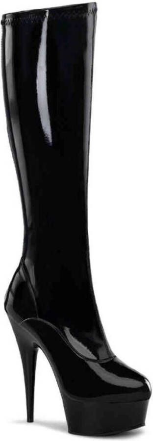 Pleaser shoes = DELIGHT-2000 6 Heel 1 3 4 PF Stretch Knee BT Side Zip