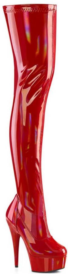 Pleaser DELIGHT-3000HWR Plateau overknee Laarzen 35 Shoes Rood