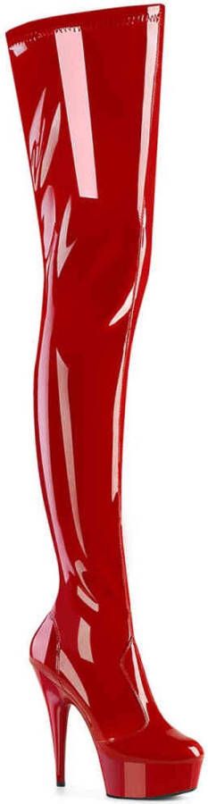 Pleaser DELIGHT-4000 Plateau overknee Laarzen 36 Shoes Rood