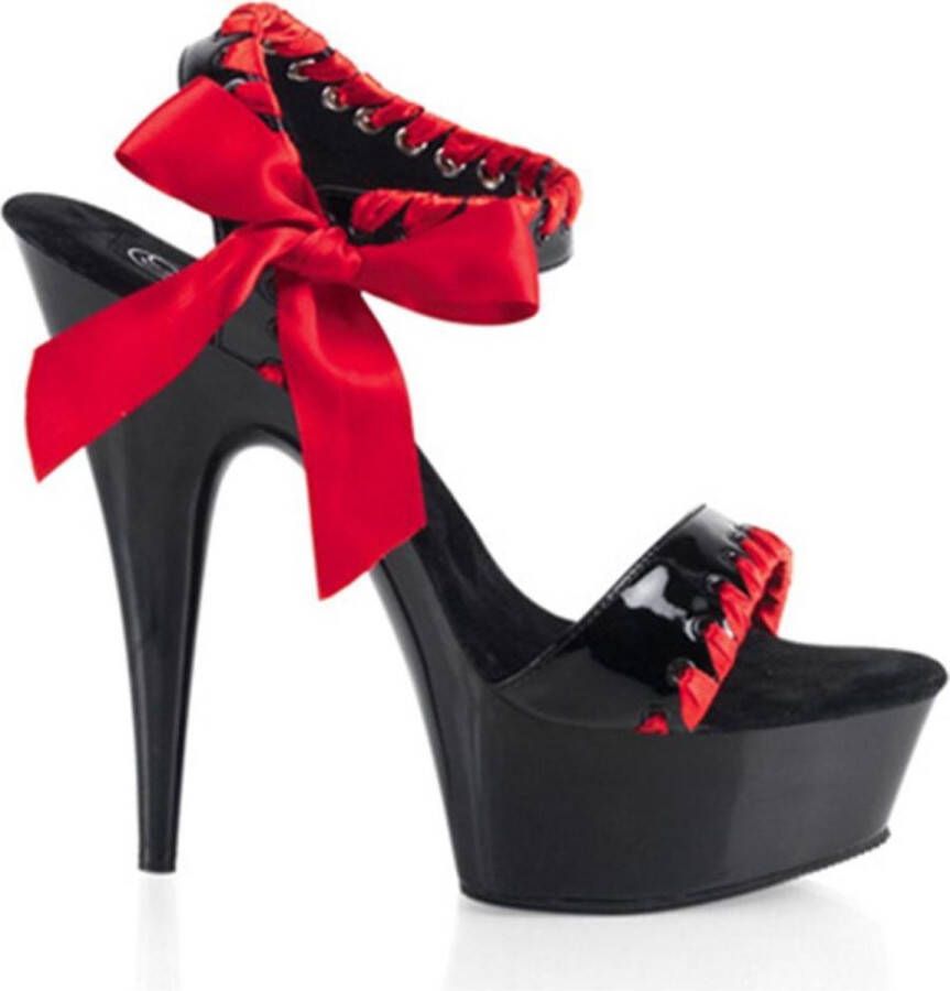 Pleaser Delight 615 black red 5 = ) Funtasma