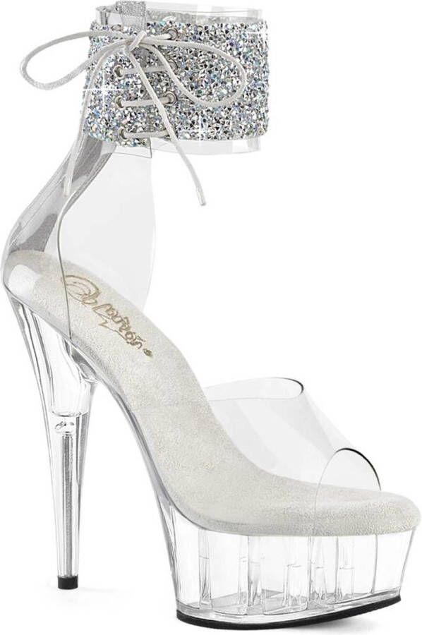 Pleaser DELIGHT-624RS-02 Sandaal met enkelband 39 Shoes Transparant