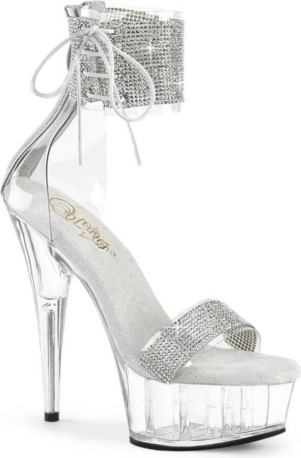 Pleaser DELIGHT-627RS Sandaal met enkelband 38 Shoes Transparant