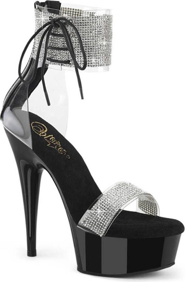 Pleaser DELIGHT-627RS Sandaal met enkelband 41 Shoes Zwart