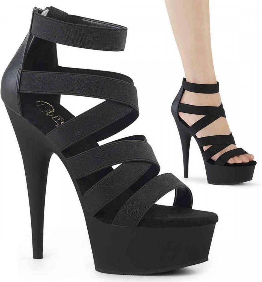 Pleaser DELIGHT-659 = ) 6 Heel 1 3 4 PF Double Criss Cross Sandal Back Zip