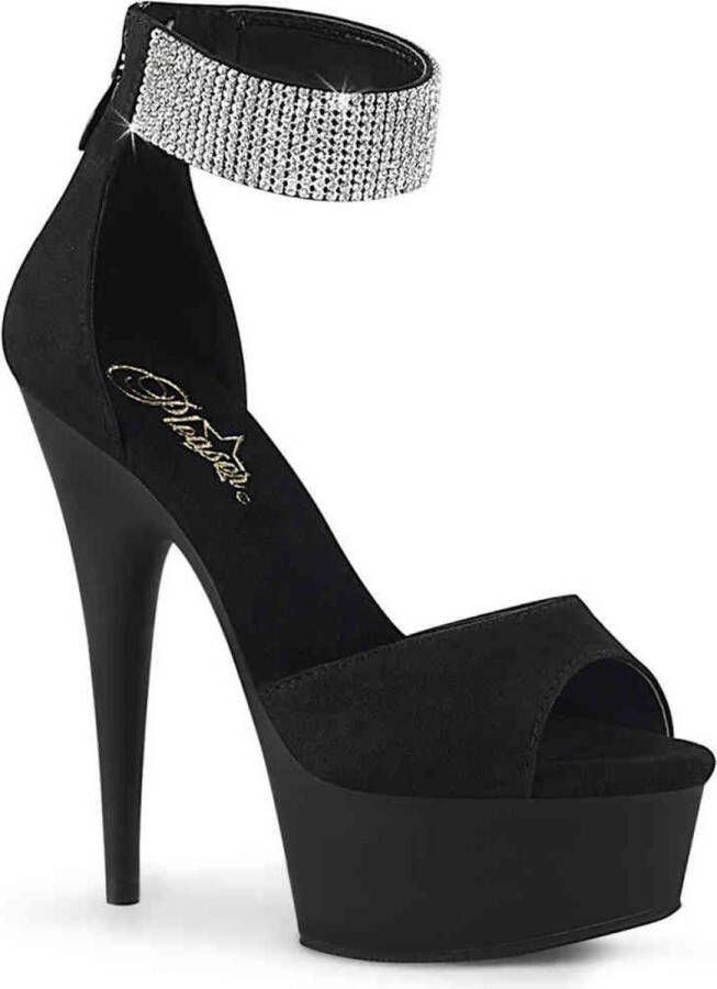 Pleaser DELIGHT-625 Sandaal met enkelband 35 Shoes Zwart