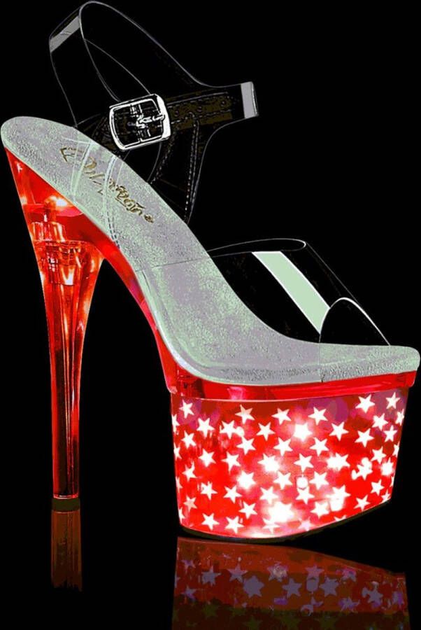 Pleaser Sandaal met enkelband Paaldans schoenen 37 Shoes DISCOLITE 708STAR Transparant - Foto 1