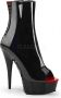 Pleaser = | DELIGHT 1025 | 6 Heel 1 3 4 PF Peep Toe Corset Style Ankle Boot Side Zip - Thumbnail 2