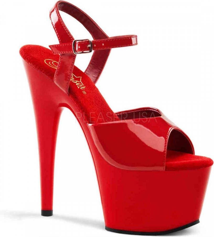 Pleaser Sandaal met enkelband Paaldans schoenen 44 Shoes ADORE 709 Paaldans schoenen Rood