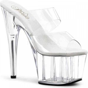 Pleaser EU 42 5 = US 12 | ADORE 702 | 7 Heel 2 3 4 PF Slide Two Band Clear Straps