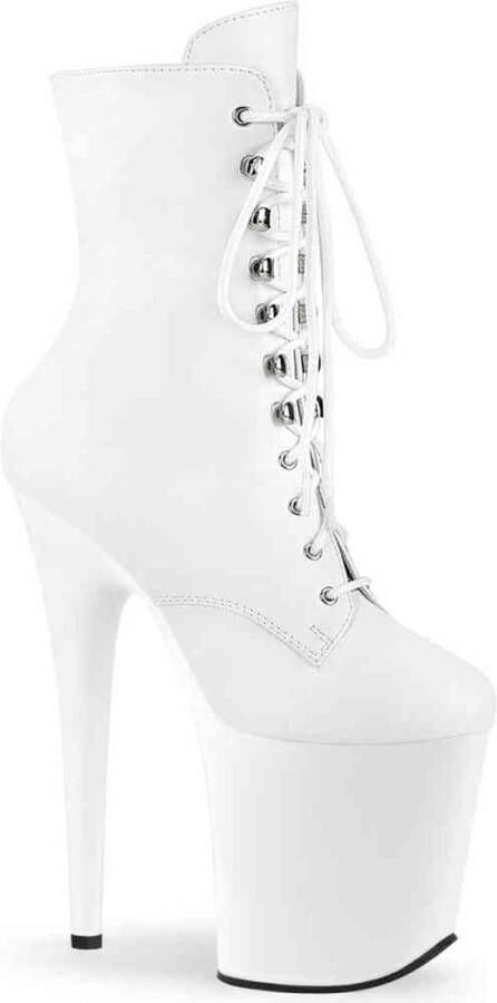 Pleaser FLAMINGO-1020 Plateau Laarzen Paaldans schoenen 37 Shoes Wit