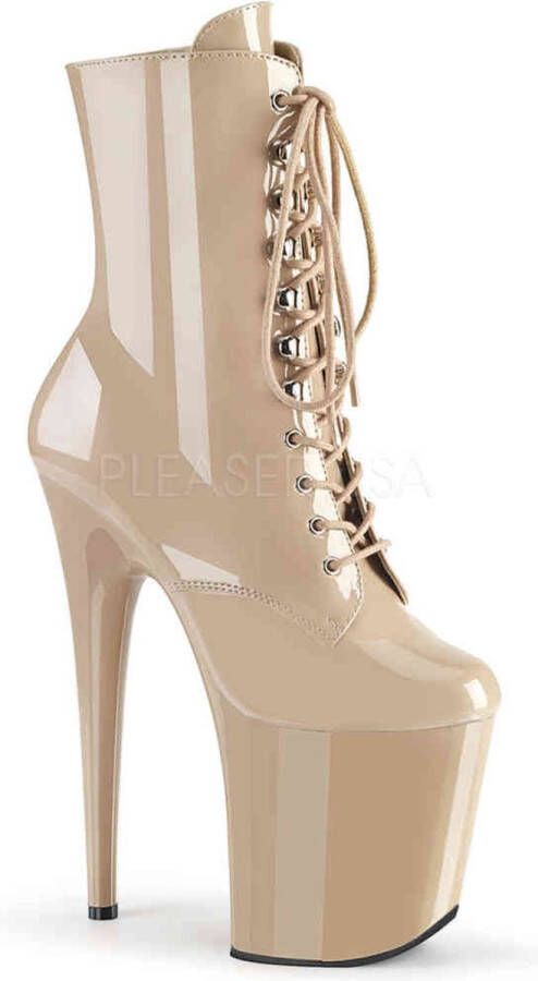 pleaser FLAMINGO-1020 Plateau Laarzen Paaldans schoenen Paaldans schoenen 44 Shoes Creme