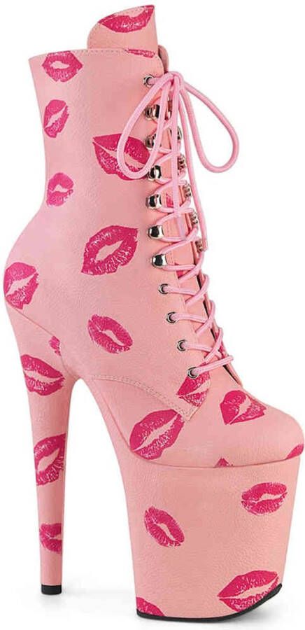 Pleaser FLAMINGO-1020KISSES Plateau Laarzen Paaldans schoenen 35 Shoes Roze