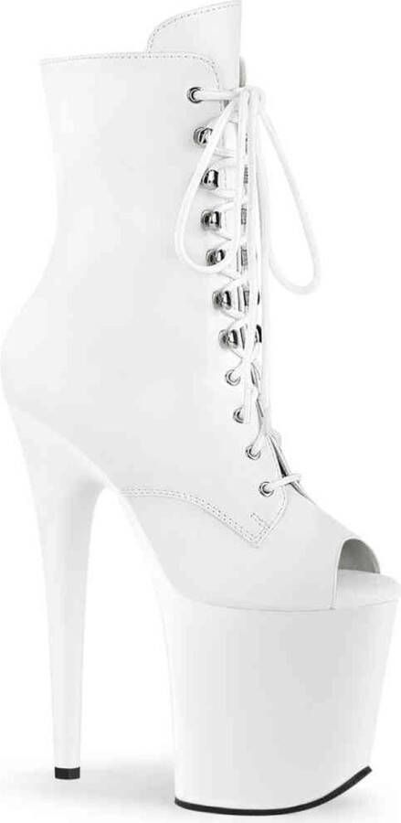 Pleaser FLAMINGO-1021 Plateau Laarzen Paaldans schoenen 35 Shoes Wit
