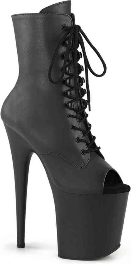 Pleaser FLAMINGO-1021 Plateau Laarzen Paaldans schoenen 45 Shoes Zwart