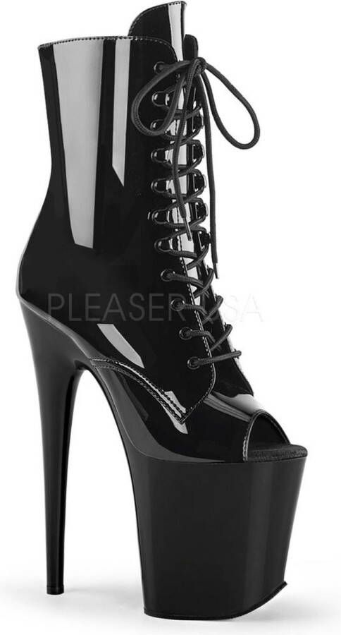 Pleaser FLAMINGO-1021 Plateau Laarzen Paaldans schoenen Paaldans schoenen 45 Shoes Zwart