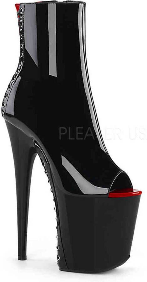 Pleaser FLAMINGO-1025 Plateau Laarzen Paaldans schoenen Paaldans schoenen 36 Shoes Zwart Rood