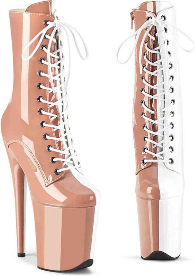 Pleaser FLAMINGO-1040TT Plateau Laarzen Paaldans schoenen 39 Shoes Creme Wit