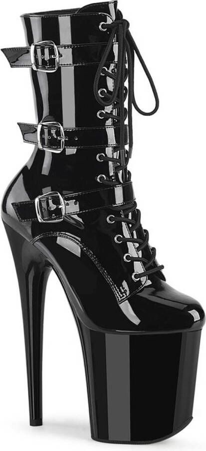 Pleaser FLAMINGO-1043 Plateau Laarzen Paaldans schoenen 35 Shoes Zwart