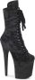 Pleaser FLAMINGO-1045VEL Plateau Laarzen Paaldans schoenen 35 Shoes Zwart - Thumbnail 4