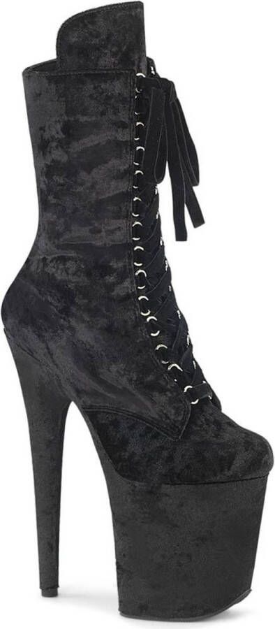 Pleaser FLAMINGO-1045VEL Plateau Laarzen Paaldans schoenen 42 Shoes Zwart