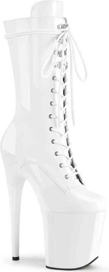 pleaser FLAMINGO-1050 Plateau Laarzen Paaldans schoenen 44 Shoes Wit