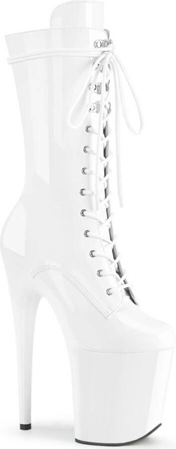 pleaser FLAMINGO-1050 Plateau Laarzen Paaldans schoenen 44 Shoes Wit