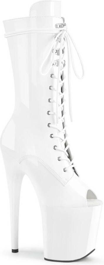 Pleaser FLAMINGO-1051 Plateau Laarzen Paaldans schoenen 41 shoes Wit