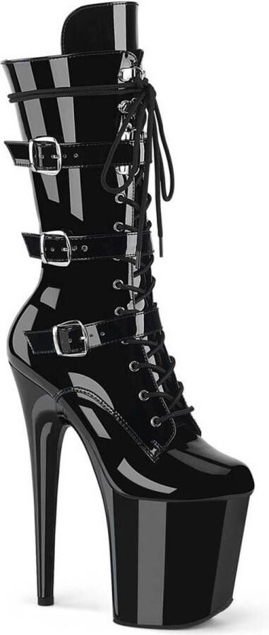 Pleaser FLAMINGO-1053 Plateau Laarzen Paaldans schoenen 41 Shoes Zwart