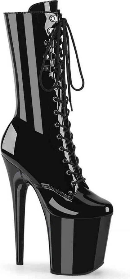Pleaser FLAMINGO-1054 Plateau Laarzen Paaldans schoenen 36 Shoes Zwart