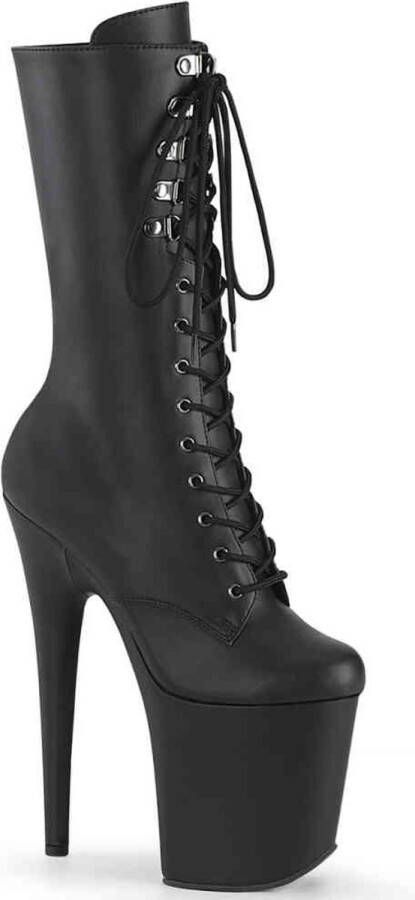 Pleaser FLAMINGO-1054 Plateau Laarzen Paaldans schoenen 38 Shoes Zwart