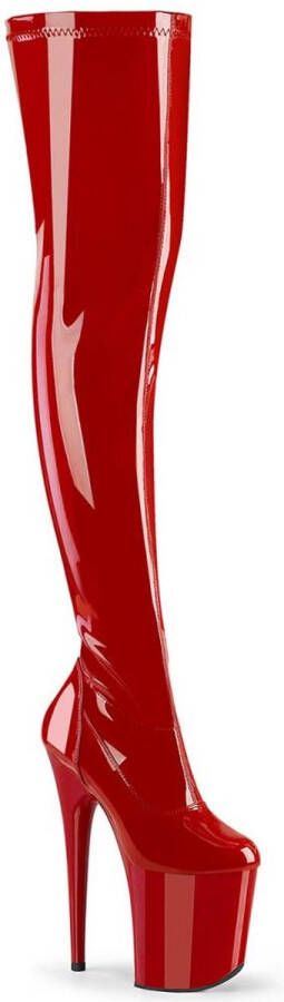 Pleaser FLAMINGO-3000 Plateau Overknee Laarzen 36 Shoes Rood