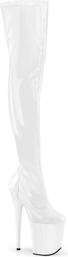 Pleaser FLAMINGO-3000 Plateau Overknee Laarzen 36 Shoes Wit
