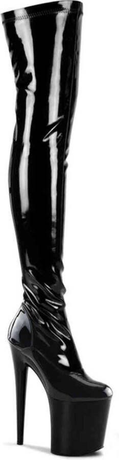 Pleaser FLAMINGO-3000 Plateau Overknee Laarzen Paaldans schoenen 44 Shoes Zwart