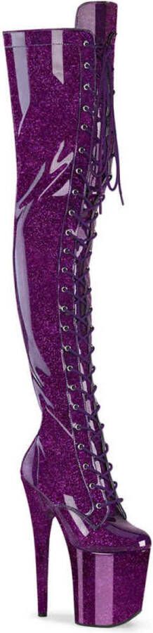 Pleaser FLAMINGO-3020GP Plateau Overknee Laarzen 35 Shoes Paars