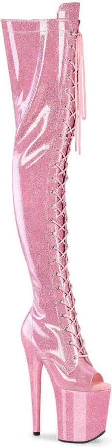 pleaser FLAMINGO-3021GP Plateau Overknee Laarzen 36 Shoes Roze