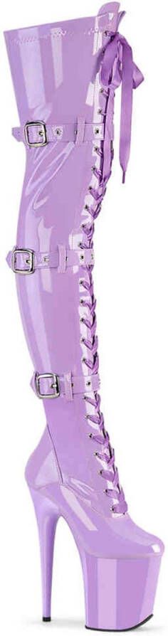 Pleaser FLAMINGO-3028 Plateau Overknee Laarzen 45 Shoes Paars