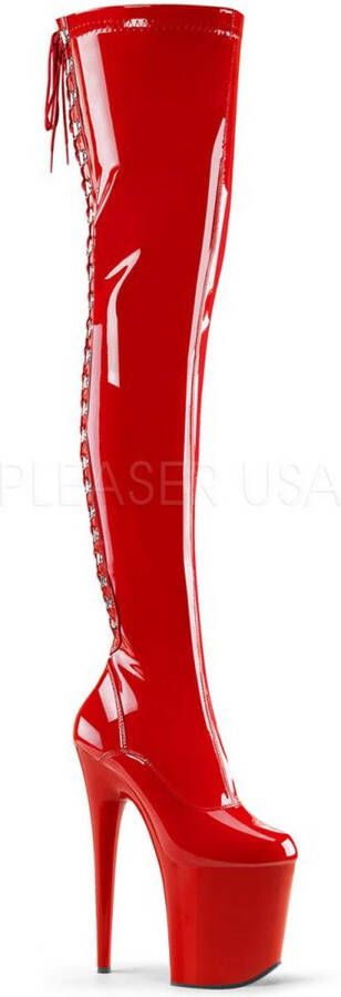 Pleaser FLAMINGO-3063 Plateau Overknee Laarzen Paaldans schoenen 44 Shoes Rood - Foto 2