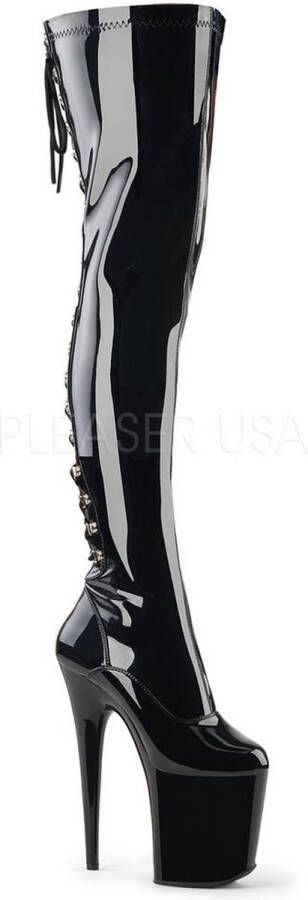 Pleaser FLAMINGO-3063 Plateau Overknee Laarzen Paaldans schoenen 44 Shoes Zwart - Foto 2